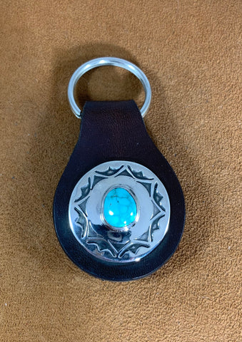 Silver and Turquoise Key Fob by Rick Montano