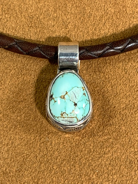 Leather Turquoise Choker by Rick Montaño
