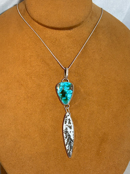 Turquoise and Agate Necklace by Dezbah Stumpff