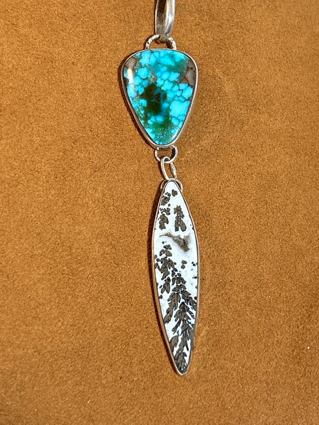Turquoise and Agate Necklace by Dezbah Stumpff