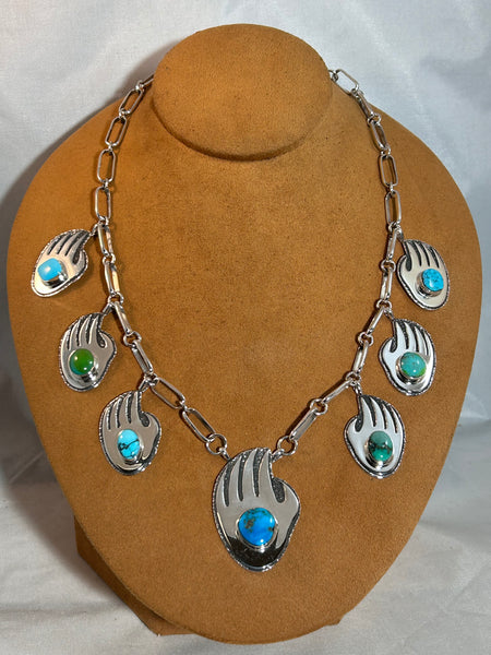 Bear Claw Turquoise Necklace by Marie Jackson