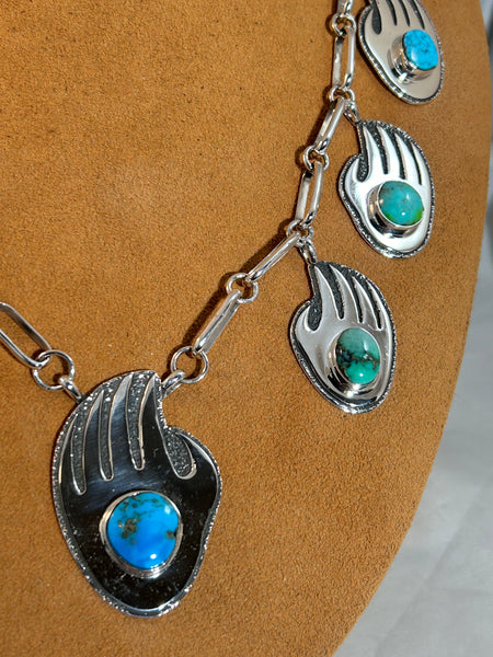 Bear Claw Turquoise Necklace by Marie Jackson
