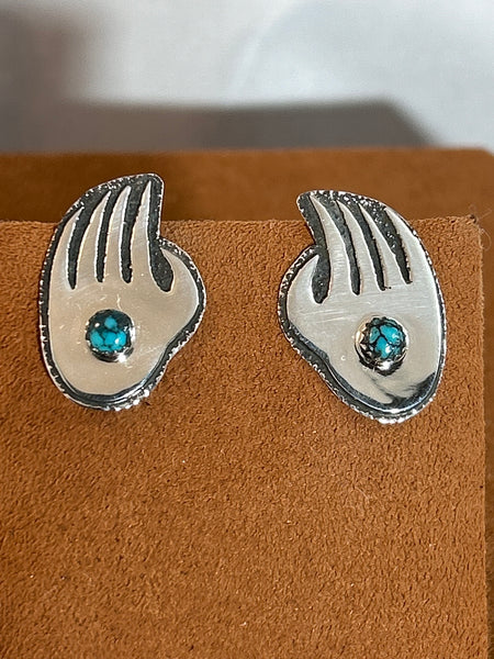 Bear Claw Turquoise Earring by Marie Jackson
