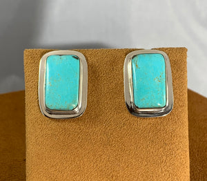 Square Turquoise Post Earrings by Marie Jackson