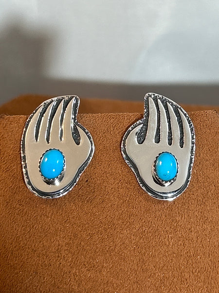 Bear Claw Turquoise Earring by Marie Jackson