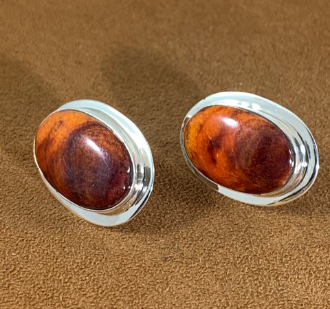 Dark Orange Spiny Oyster Earrings by Marie Jackson