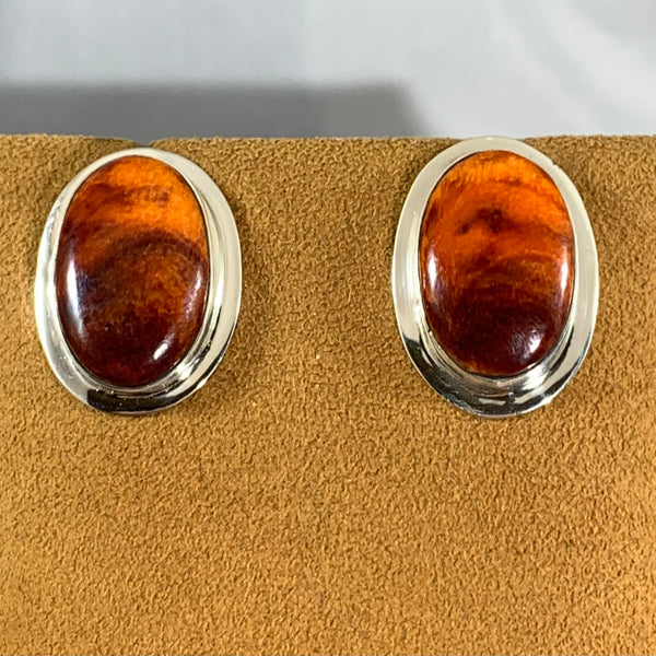 Dark Orange Spiny Oyster Earrings by Marie Jackson