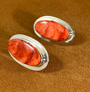 Redish Orange Spiny Oyster Earrings by Marie Jackson