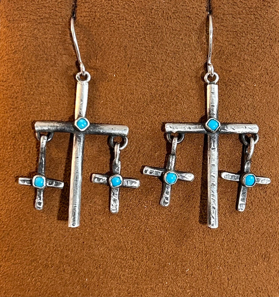 Triple Cross Earrings by Jennifer Favour