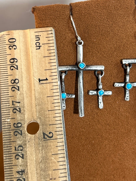 Triple Cross Earrings by Jennifer Favour