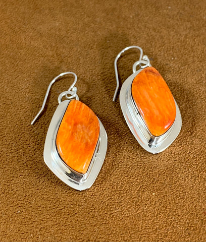 Light Orange Spiny Oyster Earrings by Marie Jackson