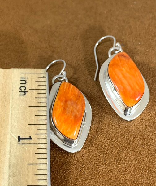 Light Orange Spiny Oyster Earrings by Marie Jackson