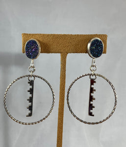 Rug Design Druzy Hoop Earrings by Christina Jackson