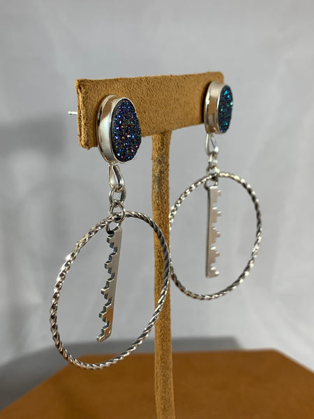 Rug Design Druzy Hoop Earrings by Christina Jackson