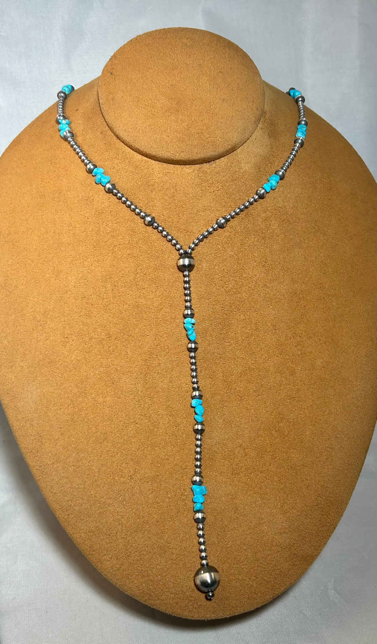 Navajo Bead Lariat Necklace by First American Traders