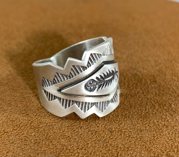Feather Stamped Ring by Jeanette Nelson