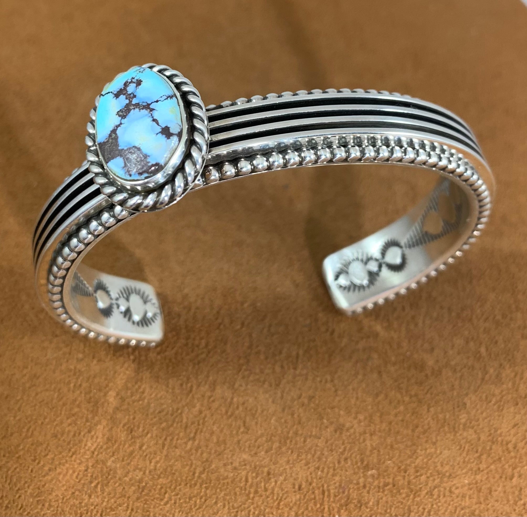 "With a Side of Beauty" Golden Hills Turquoise Cuff by Jeanette Nelson.