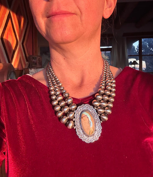Boulder Turquoise Cleopatra Necklace by Sunshine Reeves and Kevin Randall Studios (Copy)