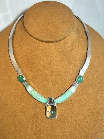 Green Art Nouveau Necklace by Burch Driver