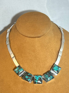 Flowing Five Stone Turquoise Necklace by Burch Driver