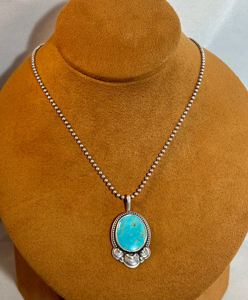 Kingman Turquoise Pendant Necklace by Keri Muñiz