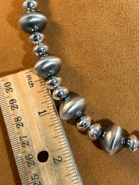 17" High Polish Double Alternating Navajo Bead Necklace by Ruby Haley