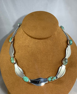 Turquoise Wave Necklace by Anne Forbes