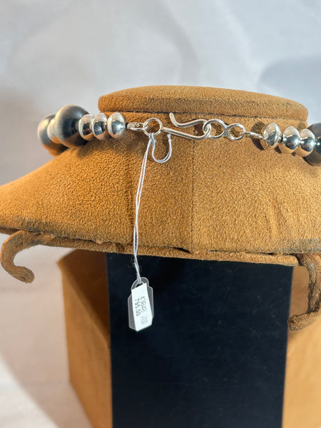 17" High Polish Double Alternating Navajo Bead Necklace by Ruby Haley