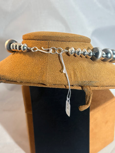 17" High Polish Single Alternating Navajo Bead Necklace by Ruby Haley