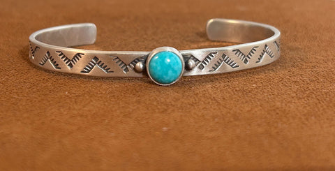 Thin Turquoise Cuff by Keri Muñiz