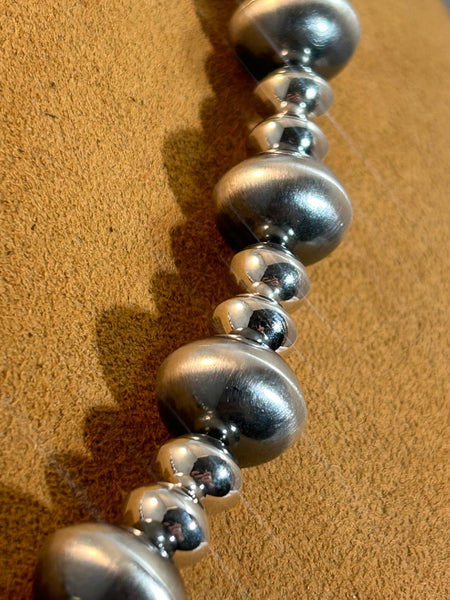 20" High Polish Alternating Navajo Bead Necklace by Ruby Haley