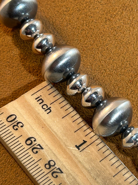 20" High Polish Alternating Navajo Bead Necklace by Ruby Haley