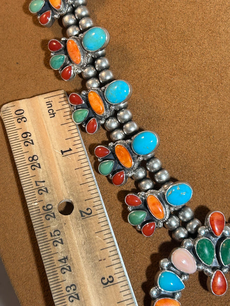 Multi-Colored Squash Blossom Necklace by Don Lucas
