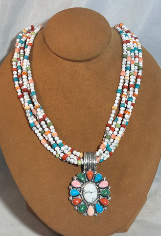 Five Strand Multi-Colored Bead Necklace by Don Lucas