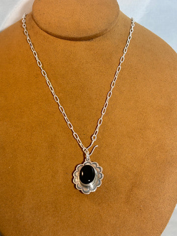 Reversible Black and White Pendant on Chain by Don Lucas