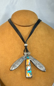 Mosaic Block Bug Necklace by Jock Favour