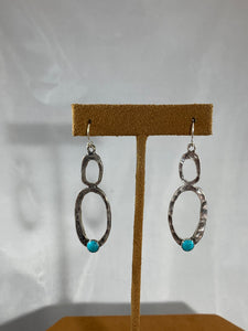 Double Hoop Turquoise Earrings by Richard Schmidtt