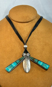 Blue Winged Bug Necklace by Jock Favour