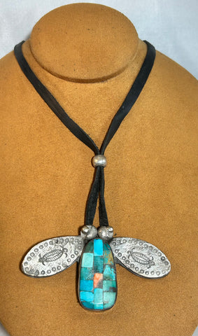 Mosaic Moth Necklace by Jock Favour