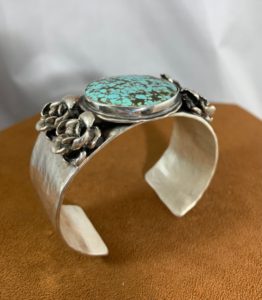 Turquoise Rose Cuff by Richard Schmidt