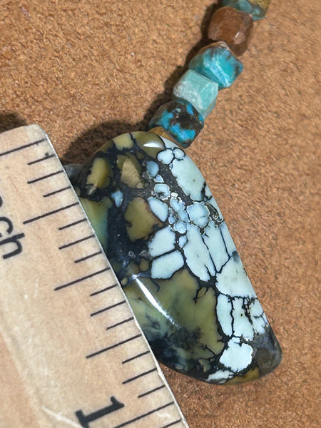 Wing Nugget Turquoise Necklace by Gloria Sawin