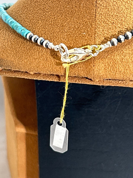 Turquoise Heart Heishi Necklace by Gloria Sawin