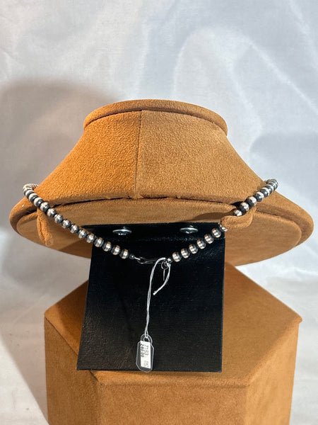 Classic Navajo Bead Necklace with Conch Shell Beads by First American Traders