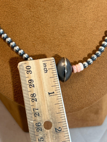 Classic Navajo Bead Necklace with Conch Shell Beads by First American Traders