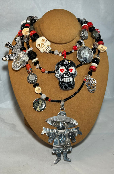 Day of the Dead Treasure Necklace by Kim Yubeta