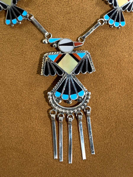 Zuni Inlay Thunderbird Necklace by First American Traders