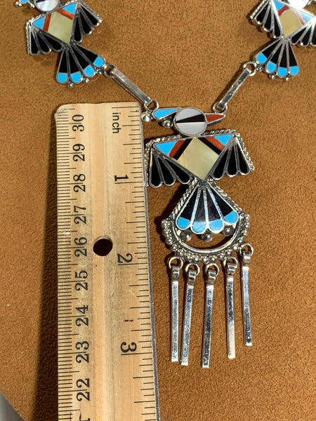Zuni Inlay Thunderbird Necklace by First American Traders