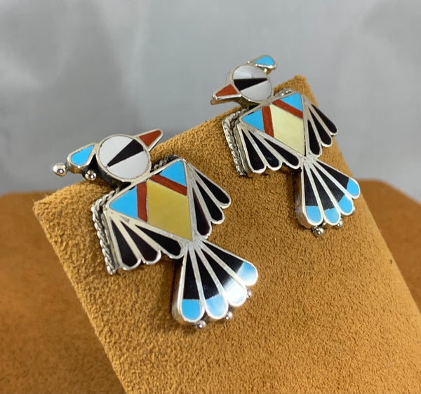 Zuni Inlay Thunderbird Earrings by First American Traders