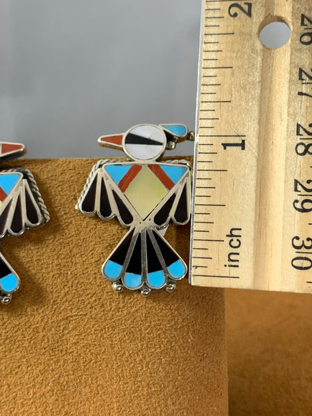 Zuni Inlay Thunderbird Earrings by First American Traders