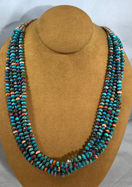 Five Strand Turquoise Necklace by Jeanette Nelson